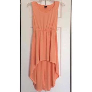 Peach High To Low Dress